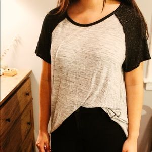 American Eagle sparkly baseball tee